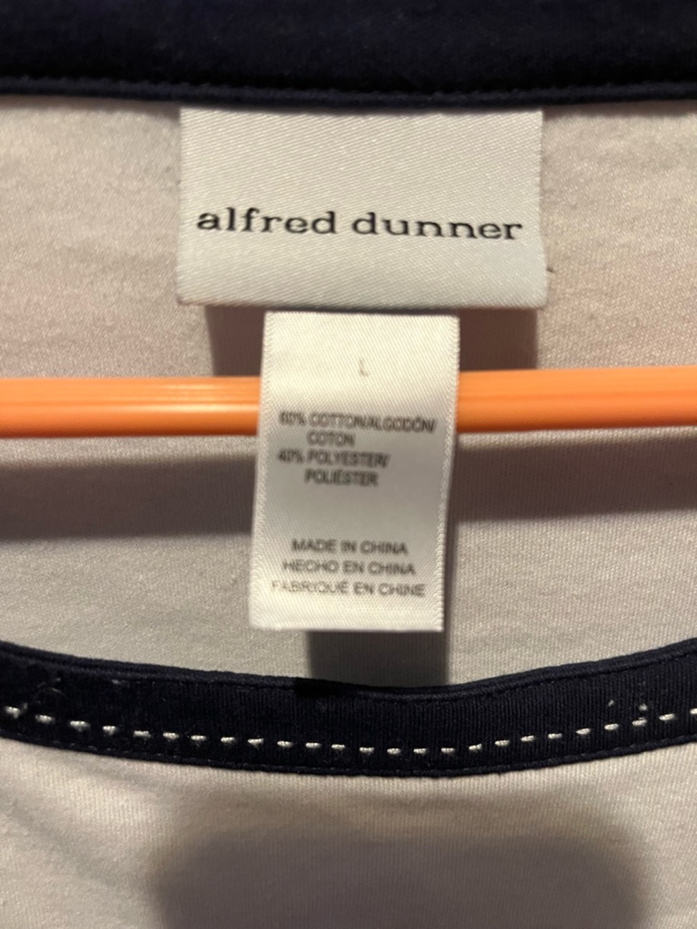 Alfred Dunner White Short-Sleeve Anchor Embroidered Top L - Picture 2 of 3